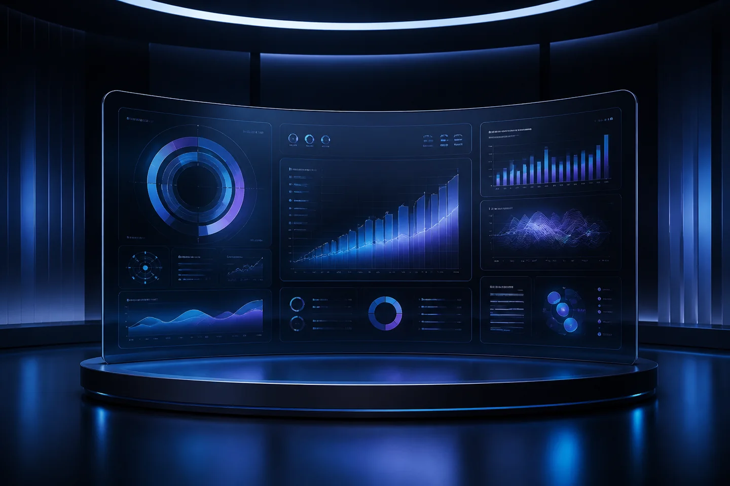 Modern commercial analytics dashboard visualization